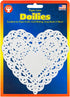 Hygloss 100 Pcs Heart Doilies, 4-Inch White Paper, Ideal for Valentine Crafts & Table Settings