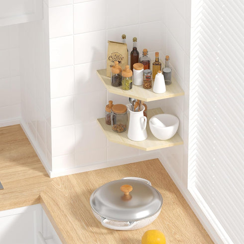 JJL Set 2 Decor(14.76in Corner Shelving, of Floating Wall Shelf for Wall Organizer Storage, Easy-to-Assemble, Floating