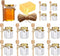 Adabocute Honey Pot, Glass Honey Jars with Wood Dipper, Gold Lid, Bee