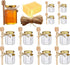 Adabocute Honey Pot, Glass Honey Jars with Wood Dipper, Gold Lid, Bee