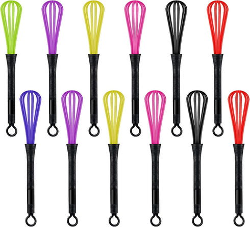 12 Pack Hair Color Whisk Mini Whisk for Hair Dye Mixing, Christmas Gifts, Salon Barber Plastic Mixer Tool