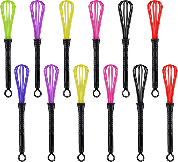 12 Pack Hair Color Whisk Mini Whisk for Hair Dye Mixing, Christmas Gifts, Salon Barber Plastic Mixer Tool