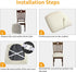 Stretch Jacquard Dining Chair Seat Covers Set of 4, Removable Washable Anti-Dust Slipcovers (4, Beige) for Dining Room
