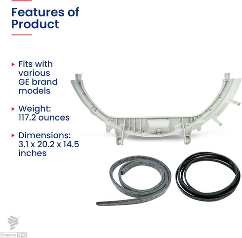 ForeverPRO WE49X20697 GE Dryer Bearing Kit - Includes Belt, Felt, Guide Slides, and Support Slides
