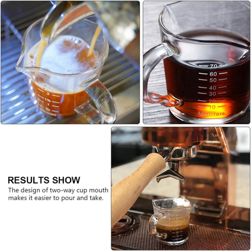 70ml Mini Glass Measuring Cup with Handle - 2 oz Shot Glass for Bar Party Wine Cocktail Drink Shaker