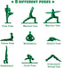 Yoga Joes Series 1 Green Toy Soldiers, Set of 9 Army Men Yoga Pose Figurines for Home or Office Decor