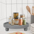 Counter, MAONAME Decorative Round Wood Riser for Display, Farmhouse Pedestal Stand for Kitchen Grey Wooden Risers Tray