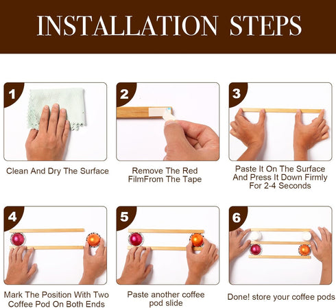 K Cup Holder, Wooden Coffee Pod Holder, 10 PCS Under Cabinets Wall Mounted Storage for Coffee Shop and Kitchen