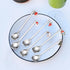 Christmas Silver Dessert Spoons, 6 Pieces Small Stainless Steel Flatware with Decorative Pendants for Coffee and Tea