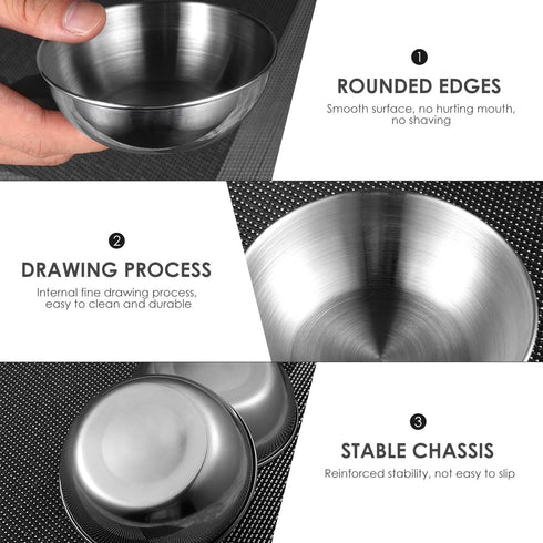 Healeved 8pcs Stainless Steel Sauce Dishes | Round Seasoning Dishes & Mini Appetizer Plates | 3.15 Inch