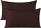 BEDSUM Microfiber Queen Pillowcases, Set of 2, Soft Wrinkle Resistant with Envelope Closure, 20x30 inches, Dark Brown