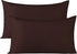 BEDSUM Microfiber Queen Pillowcases, Set of 2, Soft Wrinkle Resistant with Envelope Closure, 20x30 inches, Dark Brown