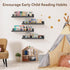 17 Inch 4 Pack, Nursery Book Shelves, Metal Floating Shelves for Wall Scalloped Shelves, Wall Mounted Book Shelf