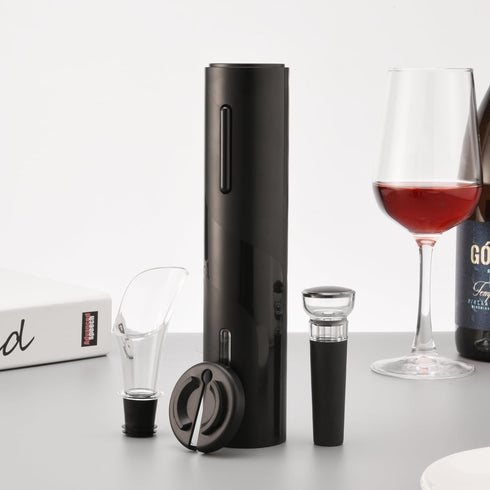 Rechargeable Electric Wine Bottle Openers Set | Vacuum Stopper, Foil Cutter, Pourer