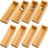 Kigley 8 Pieces Bamboo Drawer Organizer, Stackable Wooden Utensil Storage Box for Kitchen Drawers (12 x 3 x 2 Inch)