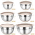 Mixing Bowls Set with Airtight Lids, 26PCS Stainless Steel Khaki Bowls with Grater Attachments, Non-Slip Bottoms