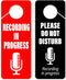 CLEVER SIGNS Recording in Progress Sign, Please Do Not Disturb Door Knob Hanger, 2 Pack, Double Sided