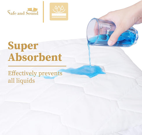 8-21 Inches Cal King Quilted Fitted Waterproof Mattress Pad, Breathable Premium Soft Filling Mattress Protector, Deep