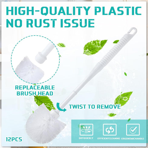 12 Sets Set 14.57 Roshtia Toilet Brush and Holder for Bathroom Toilet Bowl Brush Scrubber with Caddy for Deep Cleaning