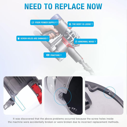 Dyson V8 SV10 Main Body Assembly Housing Compatible Vacuum Cleaner Replacement Part 967812-01 with Screwdriver Set