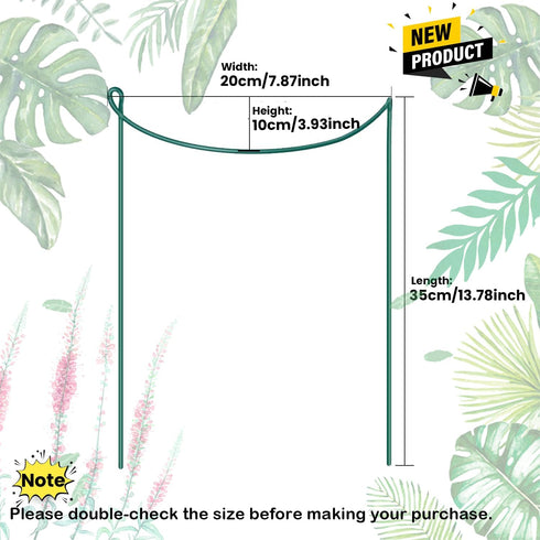 (4 Pack, 14x8Inch) Snake Plant Support Stake - Half Round Peony Stake and Support, Heavy Duty Hydrangea Support Cage