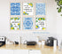 XUOIAYNB Blue Flower Pattern Lemon Art Print, Mexican Tile Lemon Fruit with Inspirational Quote Canvas Wall Art