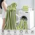 18 Set Loop-6 Towels,6 Towels,6 Set Pcs Green Stripe Bath Towel with Hanging Bath Hand Washcloths Soft Family Towels