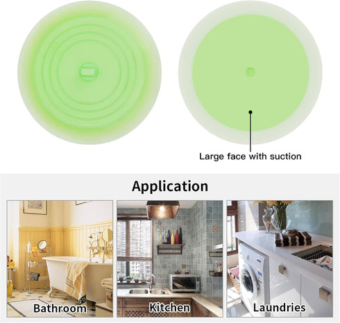 tifanso 6-Inch Silicone Tub Stopper, Recyclable Bathtub Drain Plug Cover for Bathrooms, Laundries, Kitchen (Jelly Green)