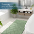 OLANLY Memory Foam Bath Mat Rug 30x20: Ultra Soft Non-Slip Absorbent Bathroom Carpet for Floor, Tub, Shower, Sage Green