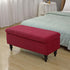 Lussenwert Ottoman Cover Rectangle - Stretch Jacquard Storage Bench Cover With Elastic Bands and Ties, Removable