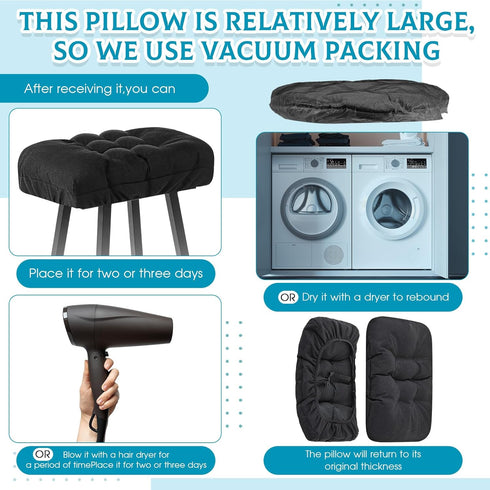 2 17 12 Inch Set Counter Marsui Pcs x Bar Stool Covers Rectangle Soft Bar Stool Cushions with Elastic Band Padded Seat