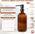 GMISUN Amber Glass Soap Dispenser - 2 Pack Bathroom Hand Soap Dispensers with Stainless Steel Pump, 17 Fl Oz