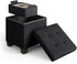 STORAGEBUD Storage Ottoman Cube with Small Bin, 15-in Square Ottoman with Storage for