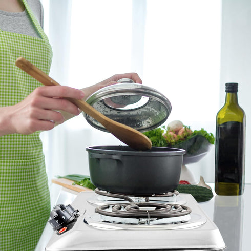 OVENTE Electric Countertop Double Burner, 1700W Cooktop with Stainless Steel Coil Hot Plates, Silver