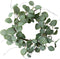 idyllic Eucalyptus Leaves Wreath, Metal Polyester Green Wreath 14 Inches for Front Door Decor