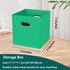 Black Foldable Storage Cubes, Set of 3 Fabric Organizer Bins with Dual Handles for Home Organization (Green)