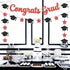 KatchOn Glitter Congrats Grad Banner, Red and Black - 10 Feet Graduation Banner, Grad Cap Garland for Class of 2025