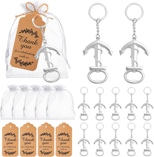 Winocbxt 50pcs Anchor Keychain Bottle Opener for Wedding Baby Shower Party Gift Decoration,