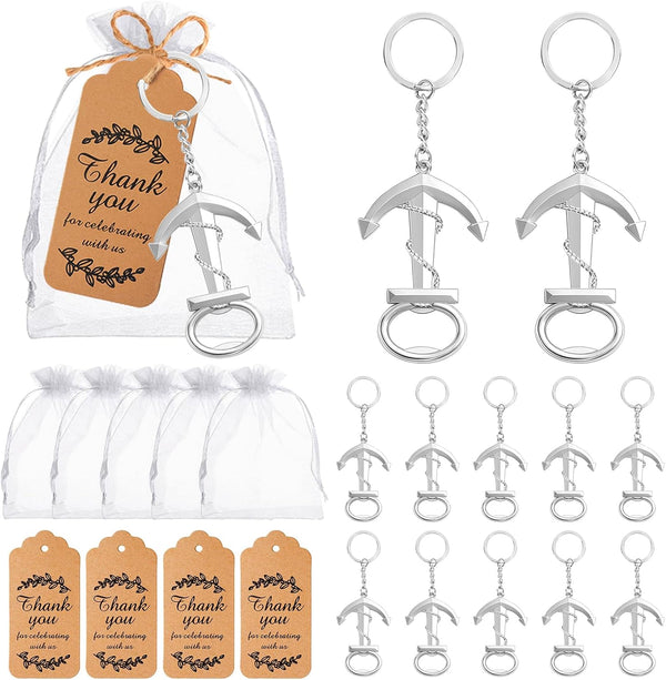 Winocbxt 50pcs Anchor Keychain Bottle Opener for Wedding Baby Shower Party Gift Decoration,
