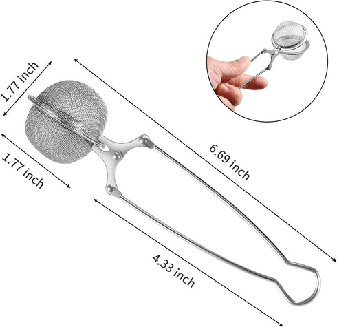 Exptolii 3 Pack Snap Ball Tea Strainer, Stainless Steel Tea Infuser Filter with Handle for Loose Leaf Tea, Spices