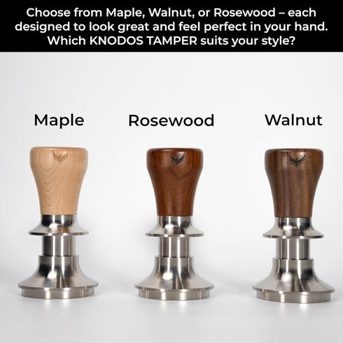 Calibrated Espresso Tamper 58mm Walnut, Auto-Leveling Stainless Steel Ripple Base Coffee Tamper with Replacement Springs