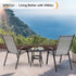 Set 2 VINGLI Patio Chairs of Stackable Outdoor Dining Chairs with Comfortable Sling High Back Chairs and Armrests