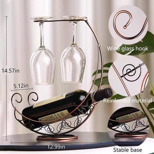 YMTengFei Pirate Ship Red Wine Rack Decoration, Creative Metal Wine Bottle Rack Standing Display Rack, Goblet Wine Rack