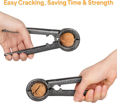 2 Nut Crackers Pecan Nutcracker Walnuts Plier with Non-slip Handles Heavy Duty Crab Cracker Tool with Good Grip Picks