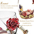 Kaiyuan Dynasty Tea Cup Set - 12oz Glass Coffee Mugs with Enamel Rose Flower Butterfly and Spoon for Birthday Wedding