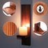 OwnMy Set 2 of Wooden Wall Candle Sconces Rustic Wall Mount Wooden Pillar Candle Sconces, Brown Farmhouse Wall Candle