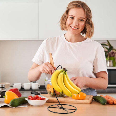 Sankoly 1-Pack Countertop, 15LB Banana Holder Stand, Sturdy Banana Hanger Hook for Kitchen Metal Modern Banana Stand