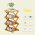 4 Comeon Shoes Rack for Front Door,Space Saving Wooden Shoes Organizer Entryway Corner Folding Shoe Shelf ([Primary