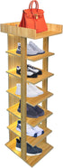 Generic 6 Closet, 7-12 Tier Wooden Freestanding Shoe Rack with LED Ambient Lighting, Slim Narrow Vertical Shoe