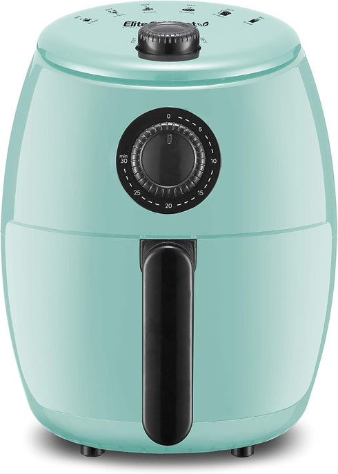Elite Gourmet EAF0201BLX Personal Compact Electric Hot Air Fryer | Oil-Less Healthy Cooker, 1000W, 2.1 Quart